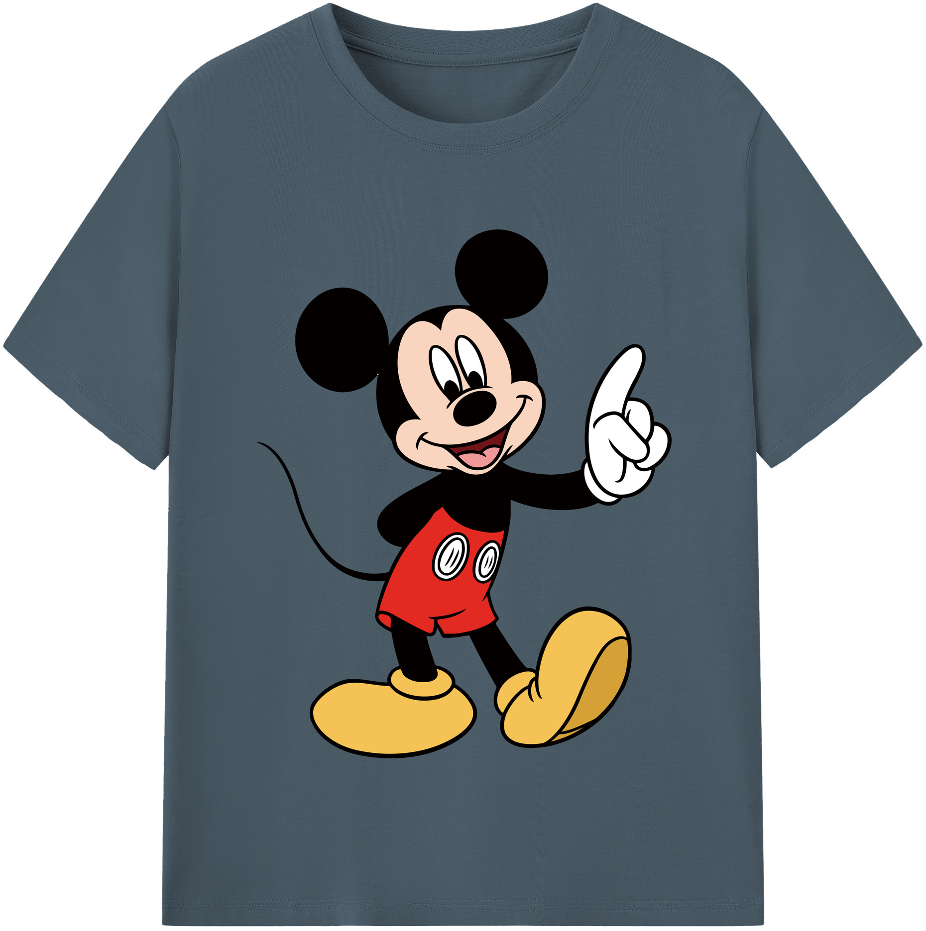 （画像用） ミッキーマウス Mickey Mouse 綿100％半袖Tシャツ（フロントプリント）